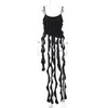 Women's Tanks Summer Sexy Spaghetti Strap Tank Top Ruffle Tassels Fringe Y2k Crop Women Bustier Open Back Corset Streetwear Camis