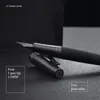 Fountain Pens LT Hongdian 6013 Black Metal Pen Mens Business EFF Curved Nib Rotating Cap Office Gift Ink 230707