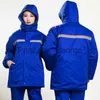 Diğerleri Kış İş Giysileri Merhaba Vis Pamuklu Yastıklı Termal Kapşonlu Ceket Pantolonları Sıcak Anti Anti Statik Benzer İstasyonu Çalışan Üniforma Tulunları X0711