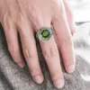 Yan taşlarla peridot halkaları gerçek sterling orijinal gümüş 925 kadınlar ve erkekler için unisex el yapımı vintage lüks marka güzel takılar 230710