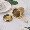 Kaffee Tee Werkzeuge Wiederverwendbare Mesh Werkzeug Infuser Edelstahl Sieb Lose Blatt Teekanne Gewürz Filter Mit Deckel Tassen Küche Accessor dhsnl