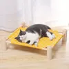 Four Seasons Cat And Dog Hammock Bed Wooden Cat Elevated Cooling Outdoor Bed For Summer, Cat Beds For Indoor Cats, Cat Cots Furniture Pet Bed Puppy Bed