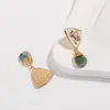 Stud Abalone Triangle Natural Stone Drop Earring Colore dorato Wrap Handmade DIY Romantic Party Girl Jewelry 230710