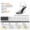 Voesnees Clear Stiletto Heels Walking Show Stripper Heels Fish Mouth Sandals Woman Transparent High Heels Crystal Wedding Shoes L230704