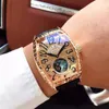 Wristwatches Men's Tourbillon Mechanical Watch Business Casual Korean Style Fashion Belt Waterproof Automatic