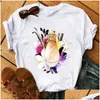 Kvinnors t-shirt kvinnor t-shirt kvinnor kläder tryck blomma per flaska söt kort ärm t-shirt tryckt skjorta t kvinnlig topp casual woman tee x0527 dr dhrl4