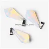 Charms Natural Stone Pink Quartz Crystal Tiger Eye Pendum Hexagonal Pyramid Pendant For Diy Jewelry Making Necklace Drop Delivery Fi Dhyjv