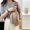 Taille Sacs Épais Chaîne Femmes Sac Rayé Paille Tissé Sac À Main Bourse D'été Fanny Pack Mode Boho Voyage Poitrine Femme Ceinture 230711