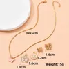 Pendant Necklaces Creative Metal Crystal Butterfly For Women 5 Pendants Charms Set Chain Necklace Elegant Jewelry Gifts