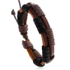 Retro gevlochten lederen armband voor mannen vrouwen manchet wrap armband verstelbare zwarte en bruine kerstcadeaus voorraad