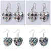 Charm Plaid Mosaic Paua Abalone Shell Sweet Heart Dangle Crochet Boucles D'oreilles Pour Femmes Filles Cadeau 5 Paires Drop Delivery Jewelry Dh70V