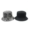 Berets Fashion Vintage Print Bucket Hats Reversible Bob Chapeau Femme Hip Hop Caps Gorro Tie-dyed Pattern Men Fisherman Hat