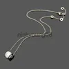 Pendant Necklaces 3 Colors High Quality Stainless Steel Spring Pendant Women Designer Necklaces B Letter Black And White Threaded Ceramics Necklace Fashion Couple