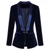 Costumes pour femmes SUSOLA femmes automne hiver Blazers et vestes tendance châle revers mince velours costume veste manteau Blazer Feminino