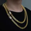 Collane con ciondolo Collana a catena cubana hip hop 5A cz fermaglio pavimentato per gioielli da uomo con catene lunghe piene d'oro Collane Miami gioielli da uomo x0711 x0711