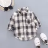 Kids Shirts Koreaanse Mode Kinderen Tops Jongens Buffalo Plaid Flanel Shirt Baby Casual Bovenkleding Kleding AutumnGirls Blouses 0 5T 230711