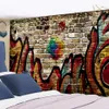 Arazzi Colorful Wall Tile Street Graffiti Tapestry Style Home Decoration Wall Hanging Decor Farmhouse Tapestry R230710