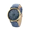 Wristwatches Relojes Women Quartz Watches Denim Design Leather Strap Male Casual Wristwatch Relogio Masculino Ladies Watch Female