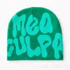 Mea culpa chapeau hip hop cappello de luxe bonnet de luxe en tricot Bonnet Skull Hiver pour les femmes accessoires Gorras coloré vert rose bleu culpas masque ma tendance tiktok