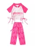 Stage Wear 2023 Ragazze Jazz Dance Costume maniche corte Crop Tops Pantaloni Pink Suit Modern Hip Hop Performance Abbigliamento Abiti BL10934