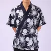 Andere Bekleidung Männer Frauen Restaurant Sushi Chef Arbeitsuniform Food Service Print Kimono Robe Japanischer Stil Küche Kochjacken Yukata Mantel Tops x0711