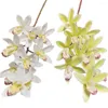 Dekorativa blommor One Real Touch Cymbidium Orchid Blommaväxt Konstgjord 9 huvuden Phalaenopsis Orchis För Bröllop Hem