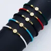 Bracelets porte-bonheur 2023 bricolage accessoires en acier inoxydable signe du zodiaque Bracelet pour femmes homme réglable coloré corde Couple bijoux cadeaux