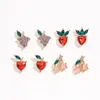 Ohrstecker YADA Fashion Fruit AppleStrawberryCherry Ohrring für Mädchen Kleiner süßer Kristall-Statement-Schmuck ER200188