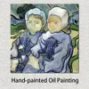 Impressionniste Toile Art Deux Petites Filles 1890 À La Main Vincent Van Gogh Peinture Paysage Oeuvre Moderne Salon Décor