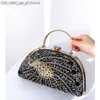 Kvällsväskor Nya damer ensidig Diamond Evening Bag Metall Handel Clutch Puerse Peacock middagsplånbok 5-färgad direktfrakt Z230712