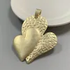 Pendant Necklaces 1pc MaGold Color Large Double Heart Charms Pendants For DIY Necklace Jewelry Making Findings Accessories 78x54mm