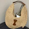 Sommerstil neuer Strohhalm gewebter Tasche Hobo -Umhängetaschen Designer Handtasche Handtasche Crochet Classic LeaHter Print Hohlkupplung Hohe Qualität Hochqualität