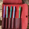 Vintage Retro Roll Pen Pouch Holder Pencil Bag Case For Rollerball Fountain Ballpoint