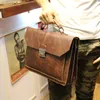 Briefcases Vintage Men's Bag Crazy Horse PU Leather File Briefcase Men Messenger Bags Fashion Portfolio 12" Laptop Handbag