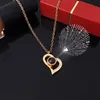 Pendant Necklaces Heart Projection Necklace Languages I You Pendant With Rose Gift Box For Girlfriend 2023 Fashion Luxury Jewelry HKD230712