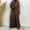 Odzież etniczna Europejska i amerykańska moda Explosions Cardigan damska haftowana gaza Dubai Robe Dress Muslim