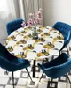 Table Cloth Yellow Excavator Mechanical Car White Round Rectangular Waterproof Elastic Tablecloth Home Kitchen Dining Room Cover