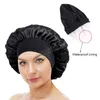 Doublure imperméable douche cheveux couverture Double couche bonnet de douche à larges bords bonnets de couchage femmes Satin Bonnet bonnet
