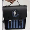 Schooltassen Woensdag Cosplay Rugzak Student Retro Handtassen Addams College Bag Gothic Party Rollenspel Accessoires 230711