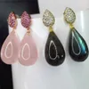 Charm Kqdance Turquoise Pink Quartz Blue Aquamarine Black Natural Stone Pearl Pendant Earrings With Women 's Jewelry Z230713에 적합합니다.