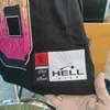 Мужские футболки для футболки Hellstar пламя пламя числовые печатные сетка сетка Американская повседневная свободная мужская женская футболка с коротким рукавом