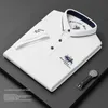 Polos masculinos de alta qualidade algodão bordado camisa polo 2023 verão high end negócios casual lapela camiseta manga curta 230711