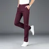 Spodnie męskie 2023 wiosna lato proste dorywczo moda biznesowa Khaki szary czerwony czarny spodnie w jednolitym kolorze Plus rozmiar 38 40 230711