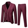 Мужские костюмы высококачественные мужские костюмы набор Blazers Business 3 штуки Формальные жилетные штаны Full Coats 2023 Свадебные элегантные материалы