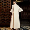 Vêtements ethniques luxe strass manches évasées habillé élégant Dubai Womens Party Banquet robes de soirée Robe Fahion Maroc Maxi Dress