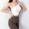 Tenue de Yoga une épaule haut mince à bretelles Push Up Sexy soutien-gorge de Sport entraînement Sport culture Fitness vêtements de Sport vêtements de Sport pour les femmes