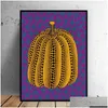 Paintings Yayoi Kusama Purple Pumpkin Canvas Painting Abstract Posters And Prints Wall Art Pictures For Living Room Cuadros Home Dec Dhgmd