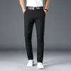 Calças Masculinas Roupas de Marca Primavera Verão Terno Reto Homens Negócios Moda Vermelho Preto Azul Cor Sólida Calça Formal Tamanho Grande 40 230711