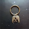 Porte-clés aile d'ange porte-clés espoir Cancer sensibilisation bijoux ruban pendentif à breloque religieux