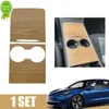 Auto Interieur Centraal Bedieningspaneel Sticker Houtnerf Krasvrije Film Decor Sticker voor Tesla Model Y Tesla Model 3 Accessoires